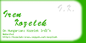 iren kozelek business card